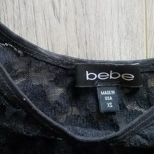 bebe Tops - Bebe Black Lace Short Sleeve Top bebe Tops - Bebe Black Lace Short Sleeve Top